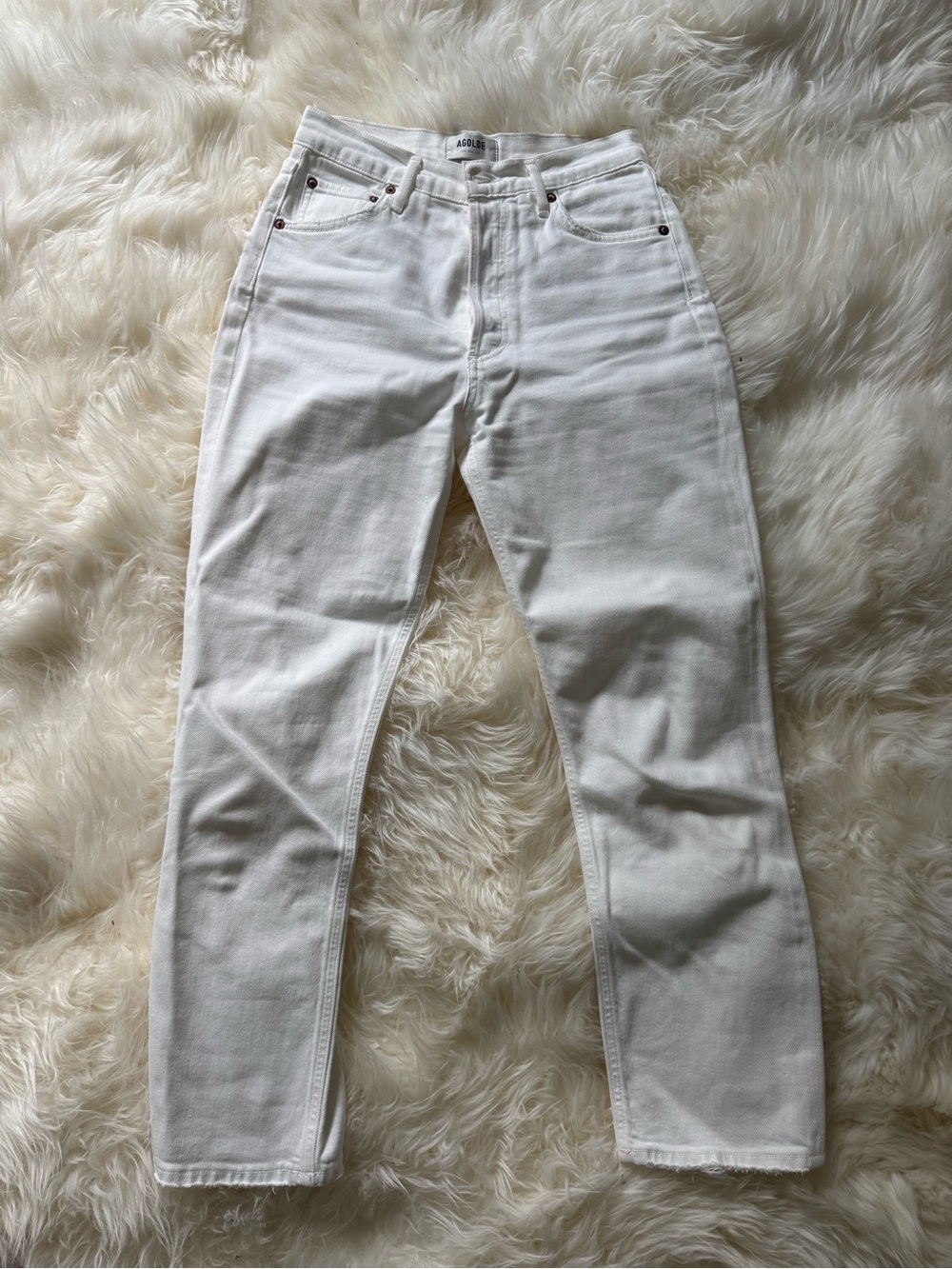 AGOLDE button-fly white straight leg jeans size 25